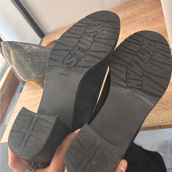 $800 STUART WEITZMAN Urban Over the Knee Boot BLACK BLOCK SUEDE 8 - Picture 10 of 10